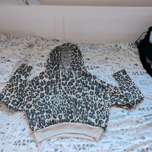 Animal Print, Cropped Hoodie, Small